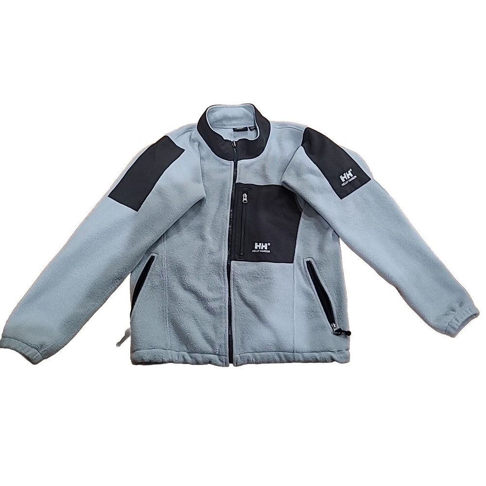 Helly Hansen light blue/ gray fleece jacket‎ Full Zip Up Size S/P